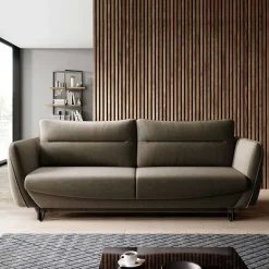 Sale 3er Schlafcouch in Graubraun meliert - Milor Betten|Sofas