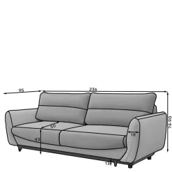 Sale 3er Schlafcouch in Graubraun meliert - Milor Betten|Sofas