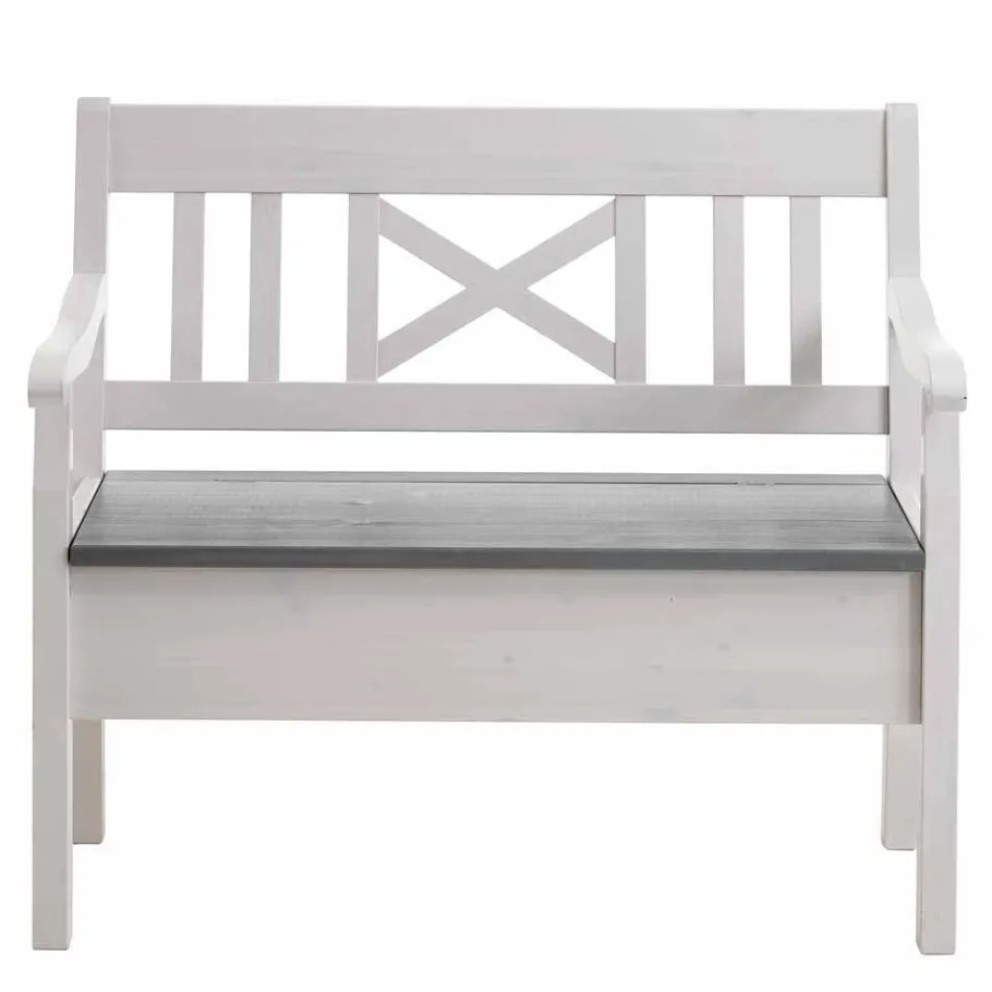 Outlet Essbank Yoan in Weiß Grau Sitzbank