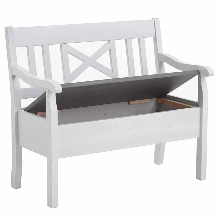 Outlet Essbank Yoan in Weiß Grau Sitzbank