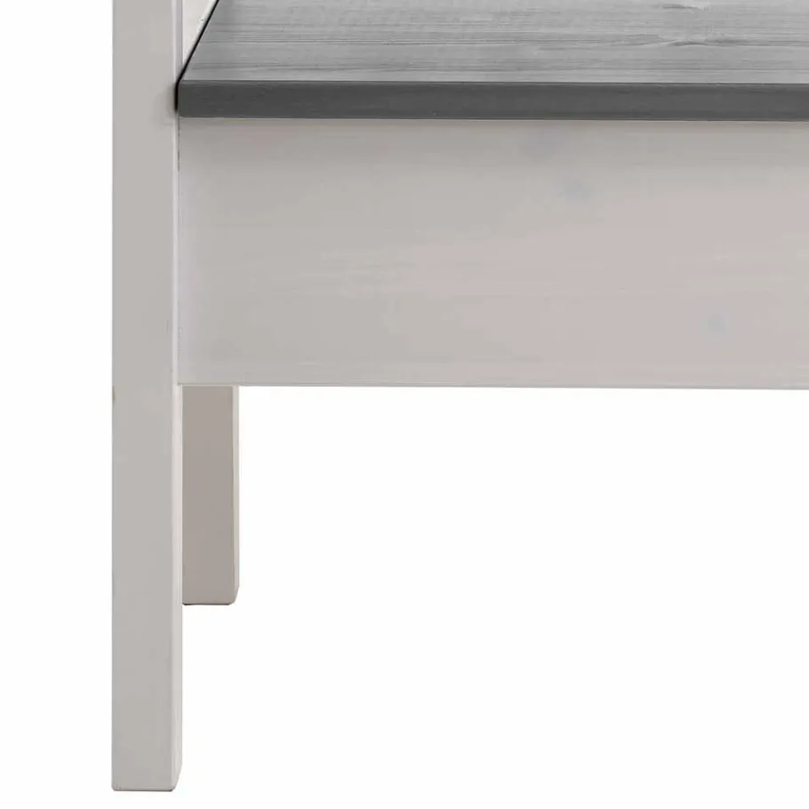 Outlet Essbank Yoan in Weiß Grau Sitzbank