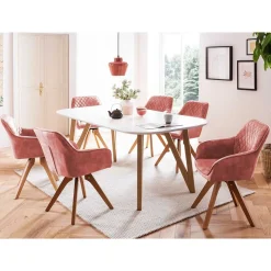 Sale Esstisch Kombination Skandi - Bennus (siebenteilig) Sitzgruppe