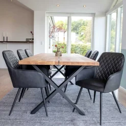 Sale Esstisch Sitzgruppe aus Eiche - Yourney (siebenteilig) Sitzgruppe