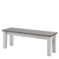 Best Esstischbank Mirandesca in Weiß Grau Sitzbank