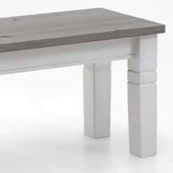 Best Esstischbank Mirandesca in Weiß Grau Sitzbank