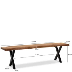 Sale Esstischbank mit X-Beinen - Rajavo Sitzbank