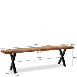 Sale Esstischbank mit X-Beinen - Rajavo Sitzbank