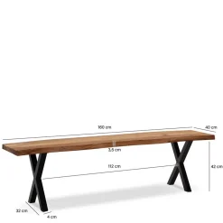 Sale Esstischbank mit X-Beinen - Rajavo Sitzbank