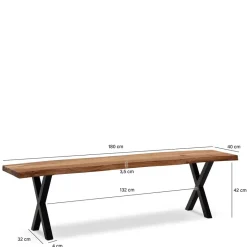 Sale Esstischbank mit X-Beinen - Rajavo Sitzbank