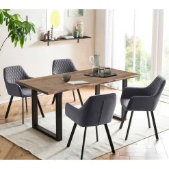 Outlet Esstischgruppe mit vier Sitzplätzen - Jaswinda (fünfteilig) Sitzgruppe