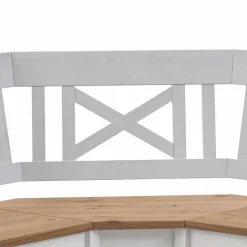 Outlet Esszimmer Eckbank Lugon aus Kiefer Weiß massiv Sitzbank