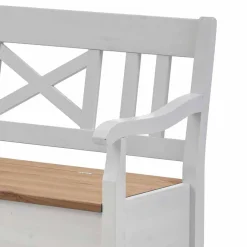 Outlet Esszimmer Eckbank Lugon aus Kiefer Weiß massiv Sitzbank