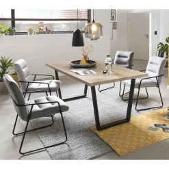 Outlet Esszimmer Esstisch & Armlehner Stühle - Siza (fünfteilig) Sitzgruppe