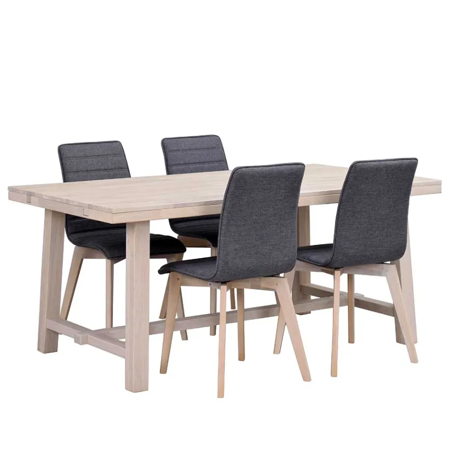 Sale Esszimmer 4-Personen Gruppe White Wash - Dioca (fünfteilig) Sitzgruppe