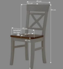 Sale Esszimmer Sitzgruppe Barlad im Landhausstil (fünfteilig) Sitzgruppe