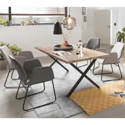 Sale Esszimmer Sitzgruppe im Skandi Design - Grooves (fünfteilig) Sitzgruppe