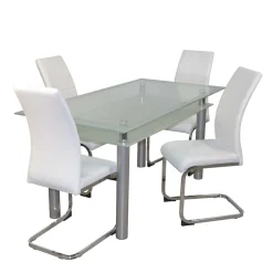 Sale Esszimmer Sitzgruppe mit Glastisch - Yulmatro (fünfteilig) Sitzgruppe