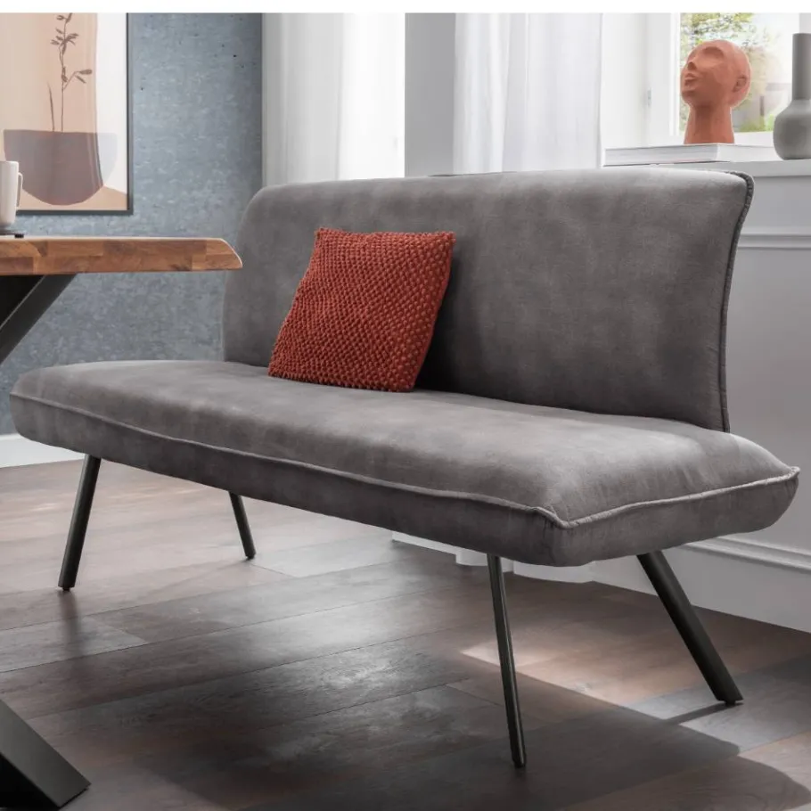 Best Esszimmerbank in Dunkelgrau Microfaser - Aturin Sitzbank