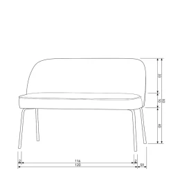 Outlet Esszimmerbank in Honigfarben Samt - Labound Sitzbank