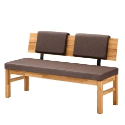 Best Esszimmerbank mit Rückenlehne in Braun Stoff - Virds Sitzbank