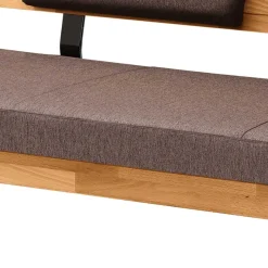 Best Esszimmerbank mit Rückenlehne in Braun Stoff - Virds Sitzbank