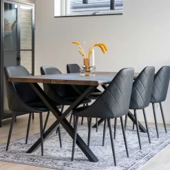 Outlet Esszimmergarnitur im Industry und Loft Stil - Ninjos (siebenteilig) Sitzgruppe