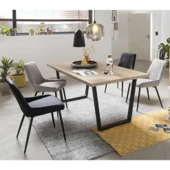 Sale Esszimmergruppe mit Microfaser-Stühlen - Dascalo (fünfteilig) Sitzgruppe