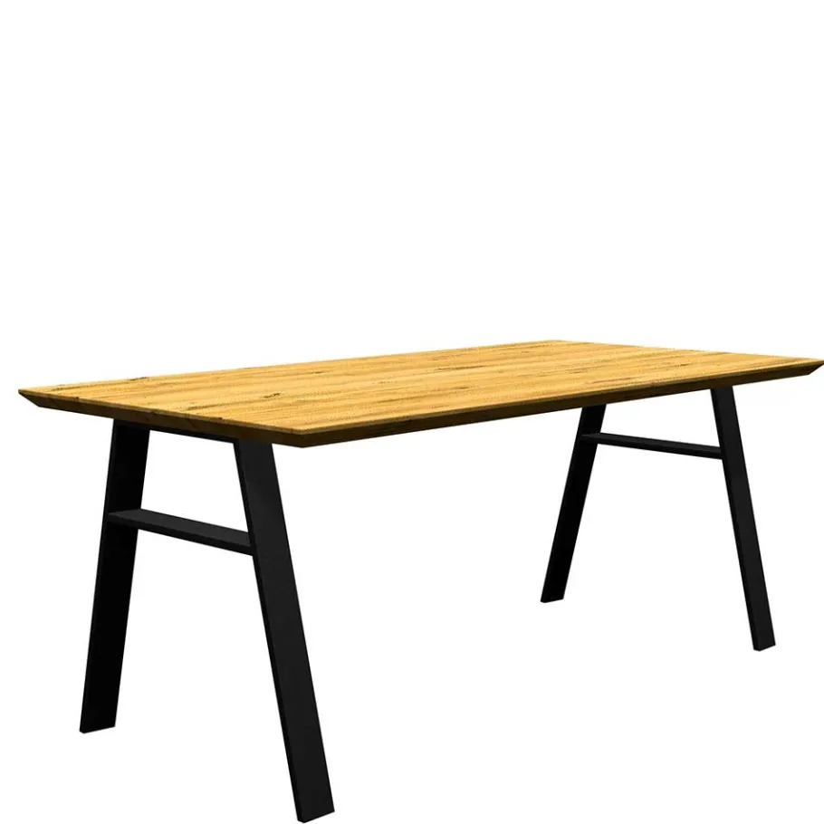 Outlet Esszimmertisch mit Schweizer Kante Eiche massiv - Jessen Tische