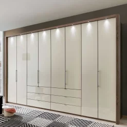 Best Falttüren Kleiderschrank Friburgo in Creme Weiß Kleiderschränke|Schränke