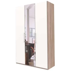 Online Falttüren Schlafzimmerschrank in Weiß mit Spiegel - Vaclyn Kleiderschränke