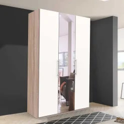 Online Falttüren Schlafzimmerschrank in Weiß mit Spiegel - Vaclyn Kleiderschränke