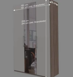 Online Falttüren Schlafzimmerschrank in Weiß mit Spiegel - Vaclyn Kleiderschränke