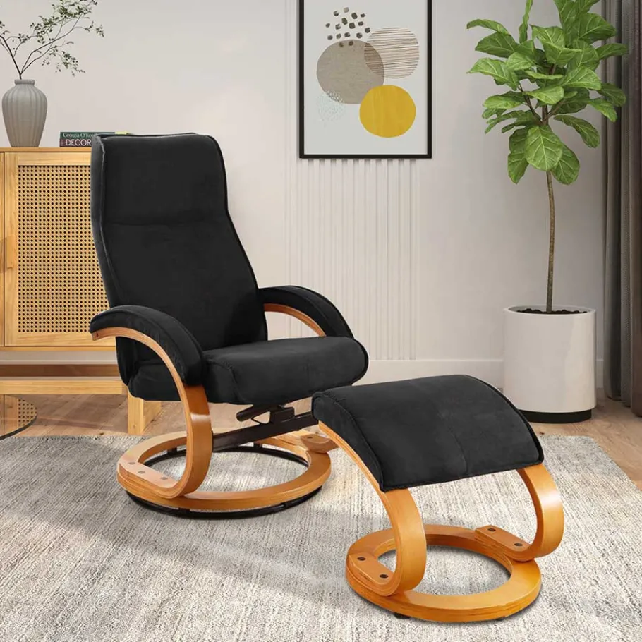 Best Federkern Komfortsessel & Fuß-Hocker - Cyoko (zweiteilig) Sessel