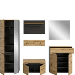 Discount Flur Kompletteinrichtung Möbelset - Norja (sechsteilig) Garderoben