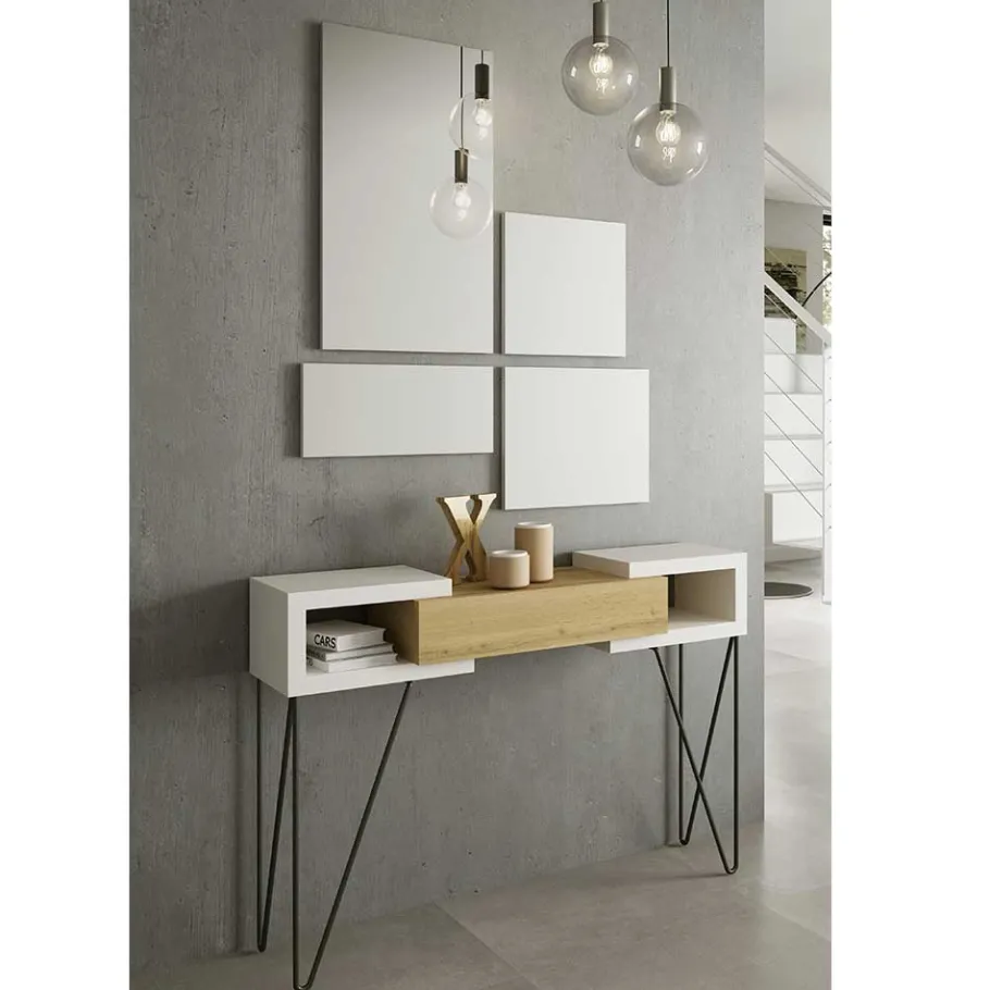 Best Flur Konsolentisch & Spiegel Set - Orydan (fünfteilig) Garderoben