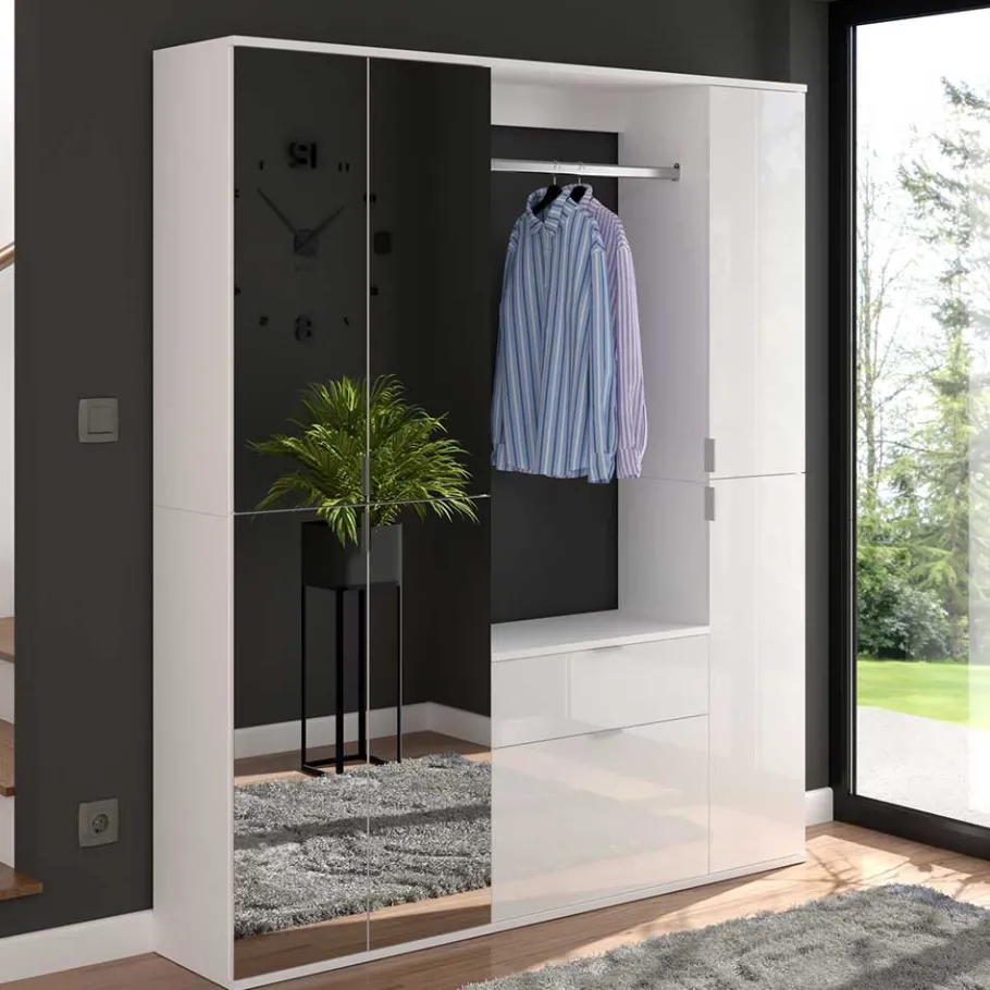 Best Flur Möbelblock kompakt 152x193x34 cm - Ejulia (dreiteilig) Garderoben