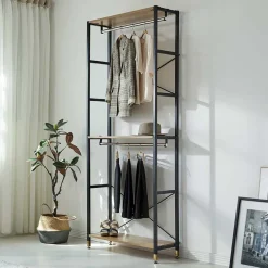 Clearance Flur Regal Garderobe mit zwei Kleiderstangen - Vilettra Garderoben