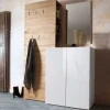 Clearance Flurgarderobenset Grasido in Weiß Hochglanz Eiche (dreiteilig) Garderoben