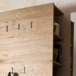 Clearance Flurgarderobenset Grasido in Weiß Hochglanz Eiche (dreiteilig) Garderoben