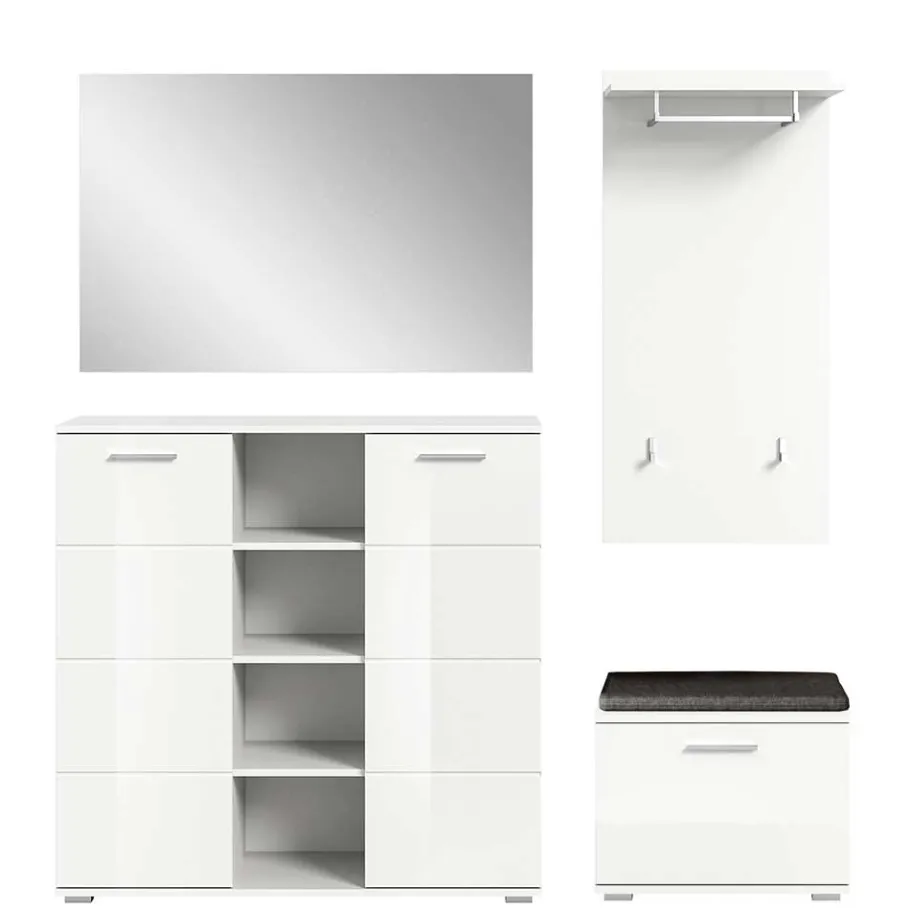 Best Flurmöbel Set in Weiß HG - Rugova (vierteilig) Garderoben