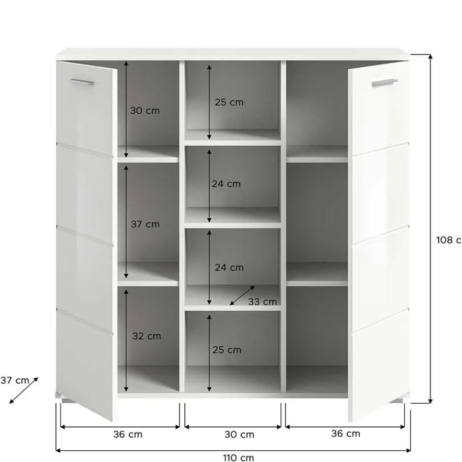 Best Flurmöbel Set in Weiß HG - Rugova (vierteilig) Garderoben