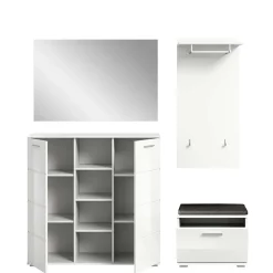 Best Flurmöbel Set in Weiß HG - Rugova (vierteilig) Garderoben
