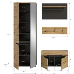 Best Flurmöbel Set modern - Norja (vierteilig) Garderoben