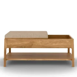 Outlet Funktionelle Schlafzimmerbank aus Wildeiche - Laida Sitzbank