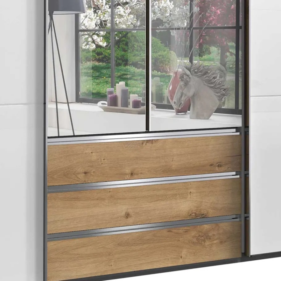 Funktioneller Kleiderschrank mit Dreh- & Schiebetüren - Stufania Kleiderschränke