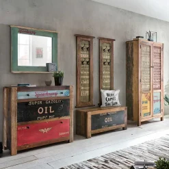 Outlet Garderoben Kombination Creek im Vintage Look (sechsteilig) Garderoben