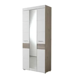 Best Garderobenmöbel Set Brosgo in Weiß und Silbereiche (fünfteilig) Garderoben