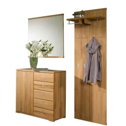 Sale Garderobenmöbel Set Wislama aus Kernbuche (dreiteilig) Garderoben