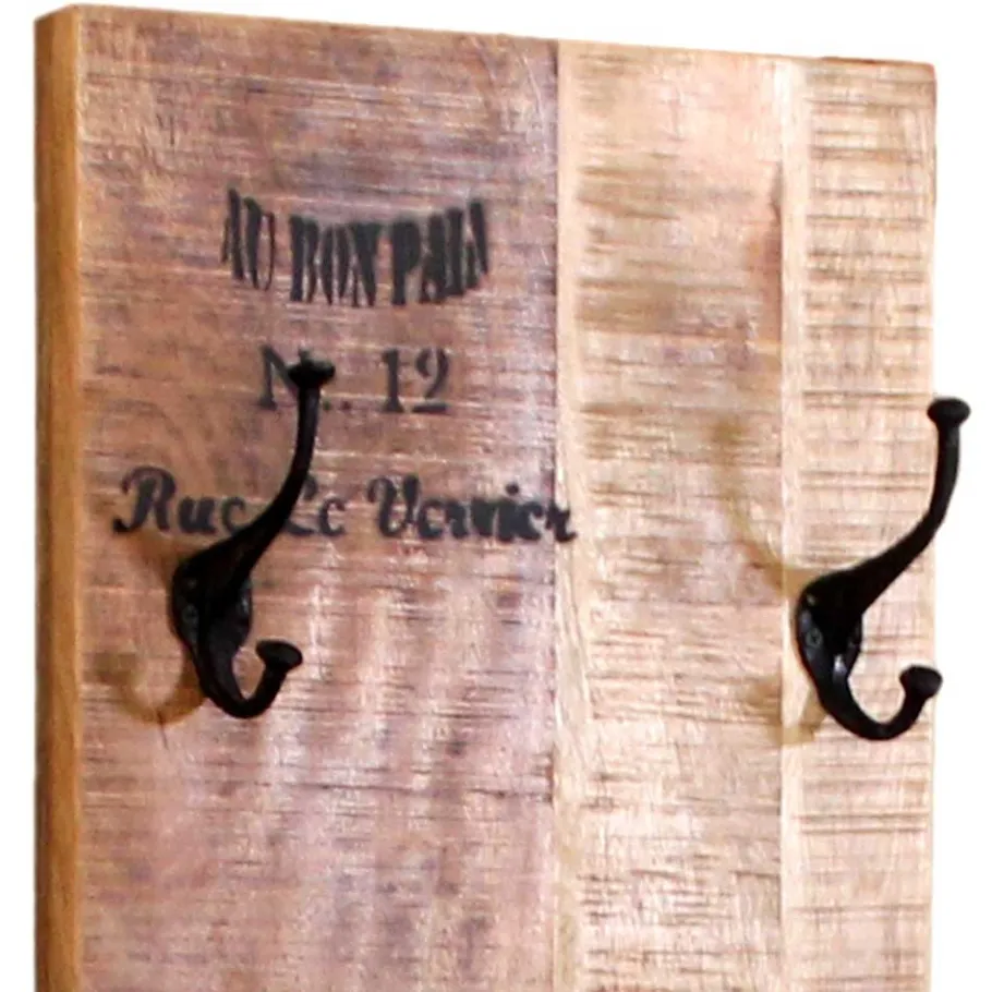 Best Garderobenpaneel im Factory Style aus Holz - Indri Garderoben