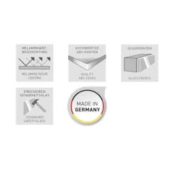 Sale Garderobenpaneel in Weiß mit Glasbeschichtung - Kofi Garderoben